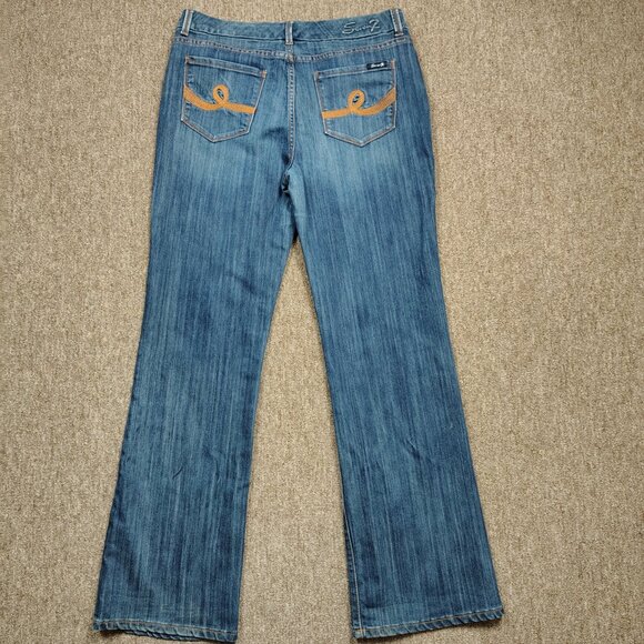 SEVEN7 Bootcut Jeans Women 12 Blue Stretch Cotton Blend Denim Mid Rise Casual - Picture 6 of 11